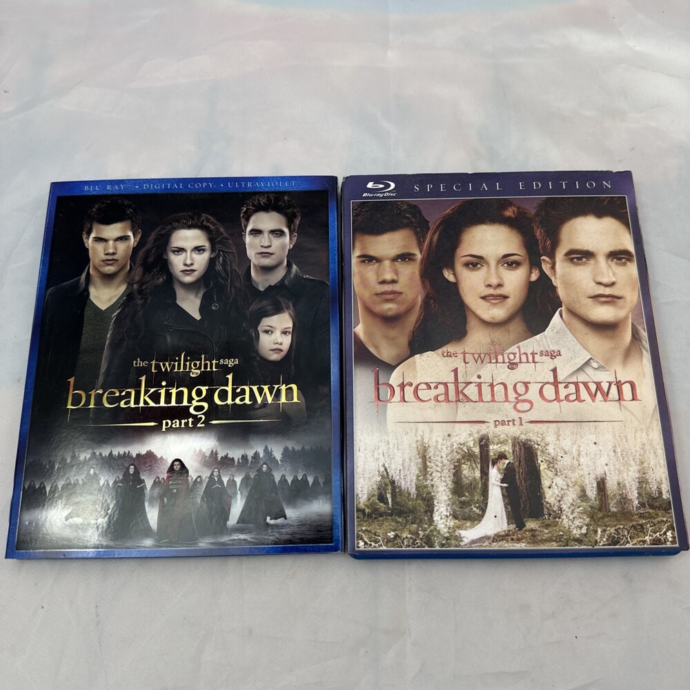 The Twilight Saga Breaking Dawn Parts 1 & 2 Blu-ray Set With Sleeves Like New